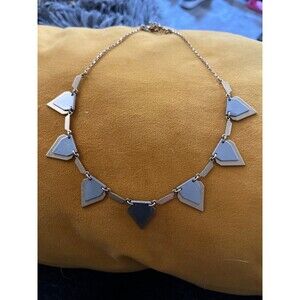 J. Crew Silver & Gold Matte finish modern Brutalist adjustable Necklace Choker